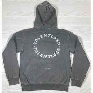 Talentless Hoodie Men's M Heavyweight Circle Logo Charcoal Grey Disick Pockets